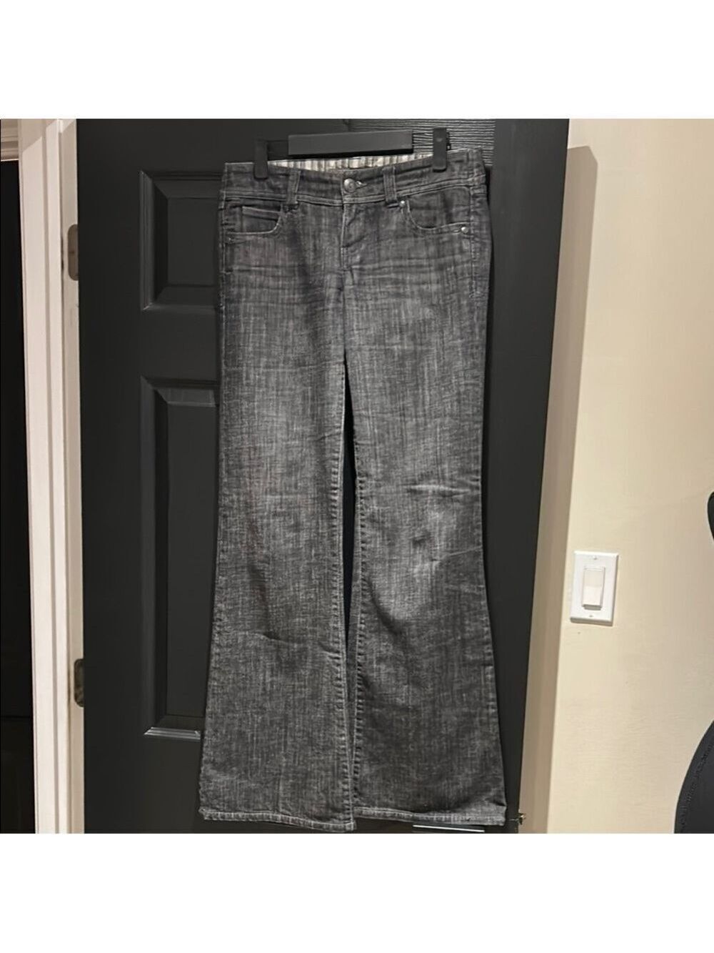Level 99 Gray Denim Flare Wide Leg Jeans